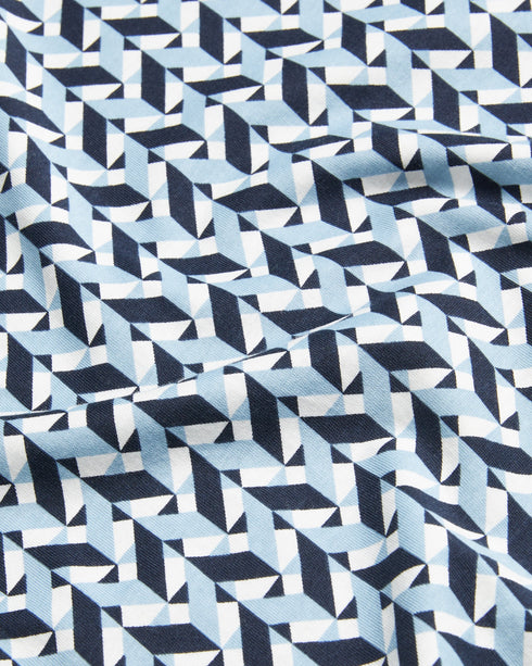 CHETEL-Tops-Bring your look to life with CHETEL. Boasting a bold geometric print and classically comfortable silhouette, this tee will be your partner in style any day of the week. T-shirt Geometric print Short sleeves Crew neck Pure cotton Ty is 6'1" / 1.86m and wears Light Blue in a Ted size 3- Ted Baker Romania